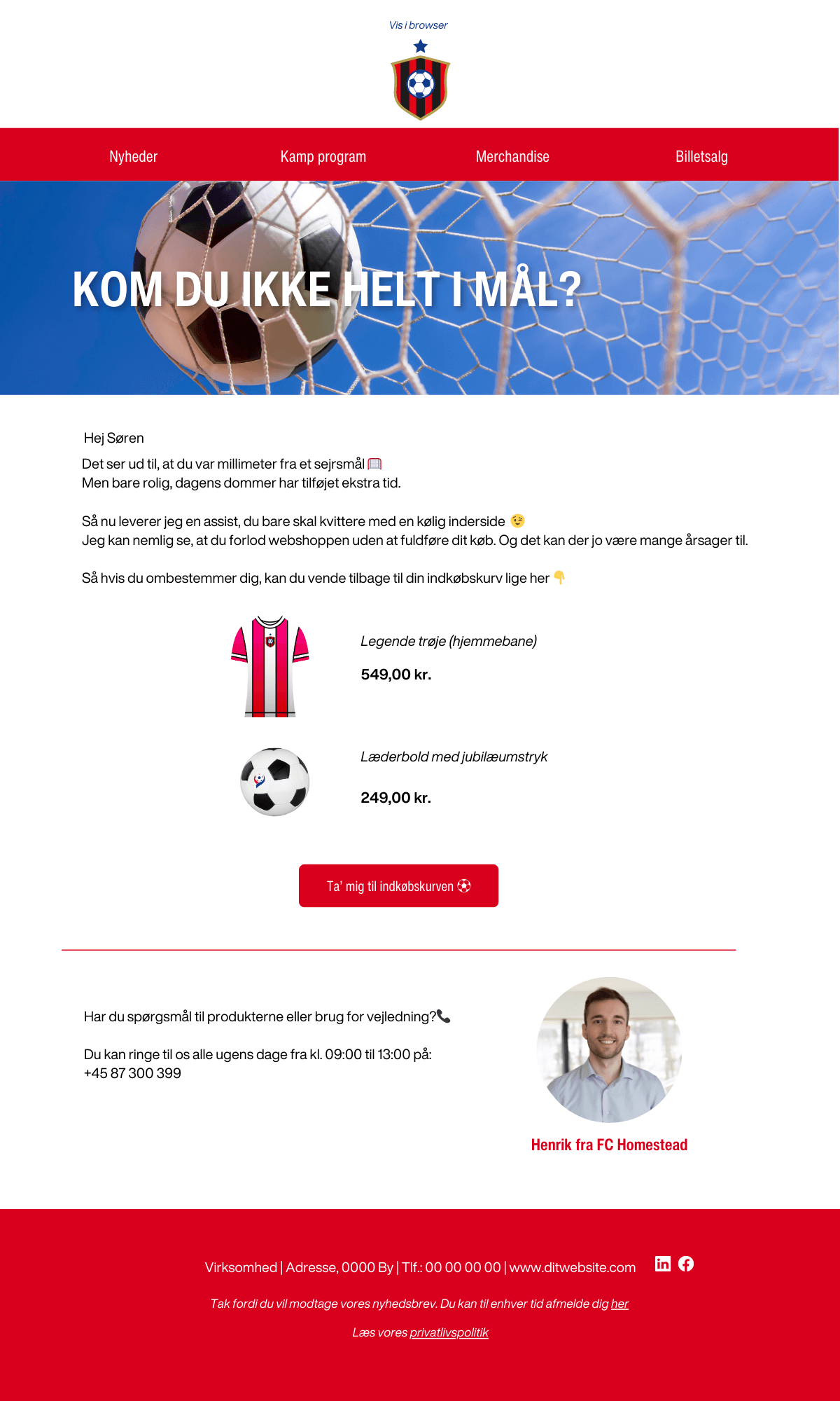 Tabt kurv dummy - Sportsklub